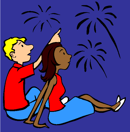 Watching Fireworks Coloring Page