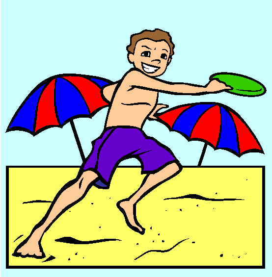 Playing Frisbee Coloring Page