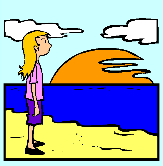 Sunset Coloring Page