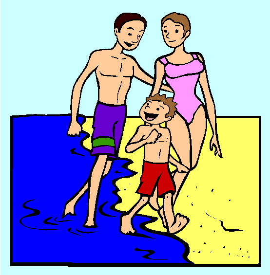 Walking on Beach Coloring Page