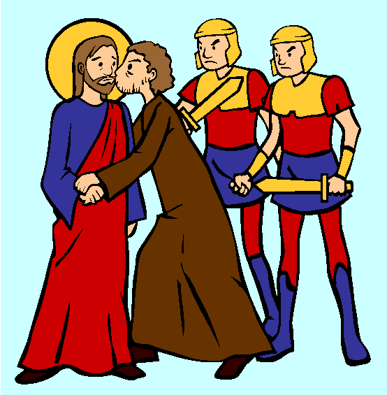 Betrayal of Christ, Kiss of Judas Coloring Page