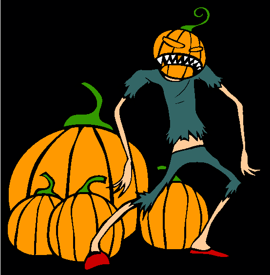 Scary Pumpkin Creature Halloween Coloring Page