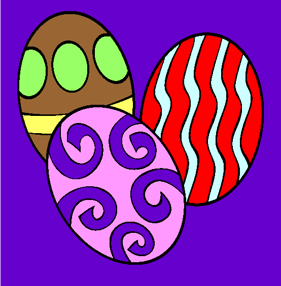 Painted Easter Eggs Coloring Page