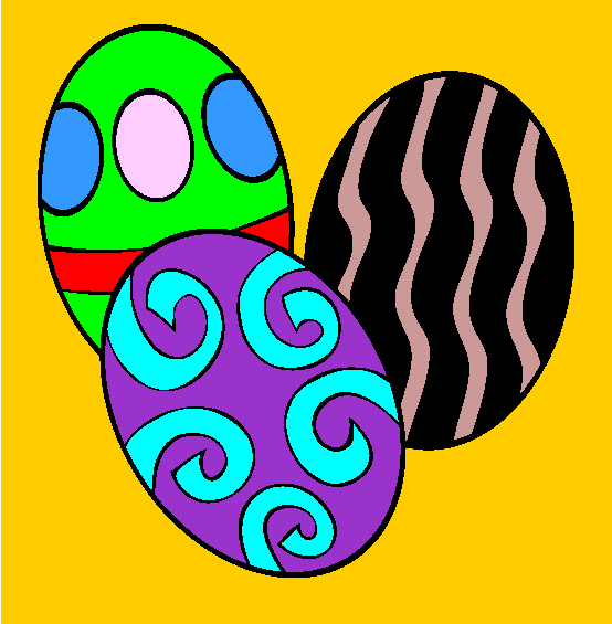 Painted Easter Eggs Coloring Page