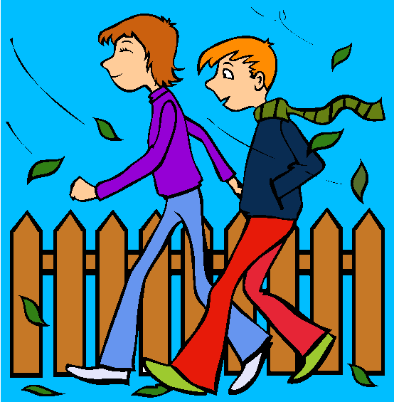 Fall Walk Coloring Page