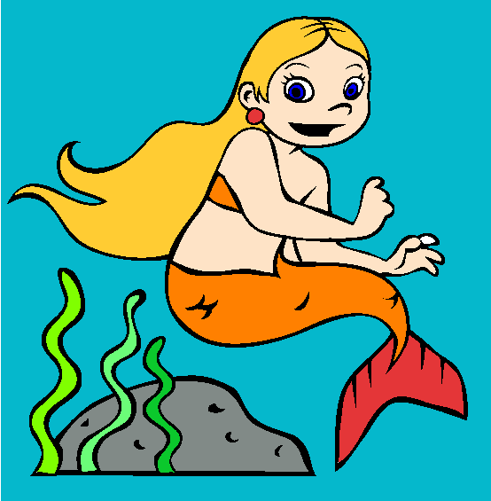 Little Mermaid Girl Coloring Page