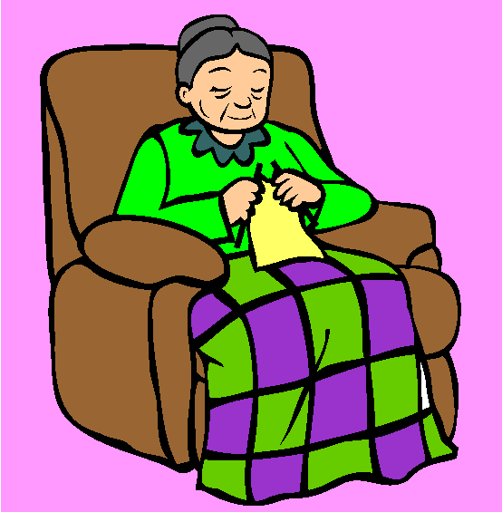 Reclining Grandma Coloring Page