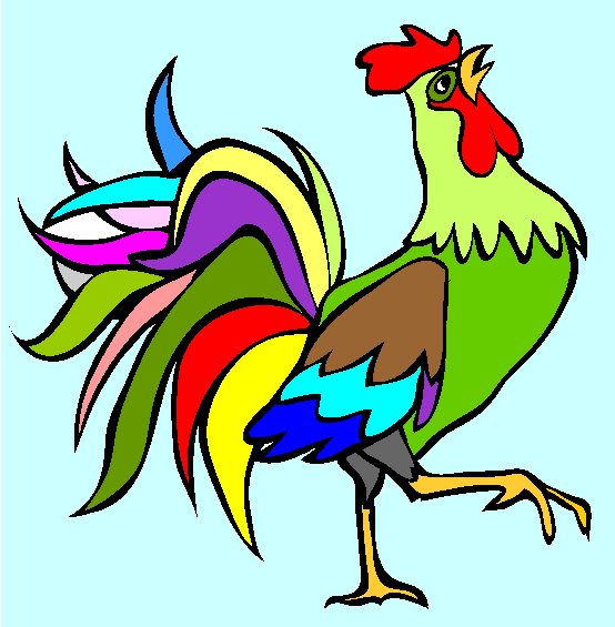 Strutting Rooster Coloring Page