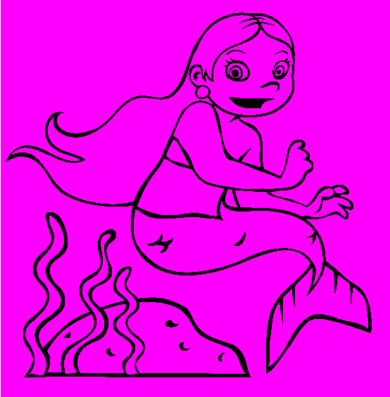 Little Mermaid Girl Coloring Page