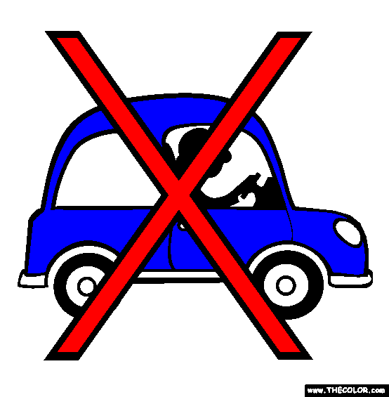 No Cars Less Pollution Coloring Page