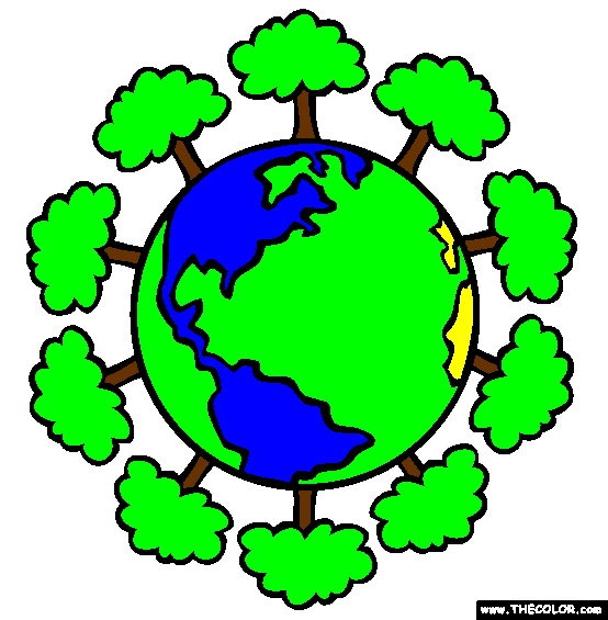 Green Earth Coloring Page