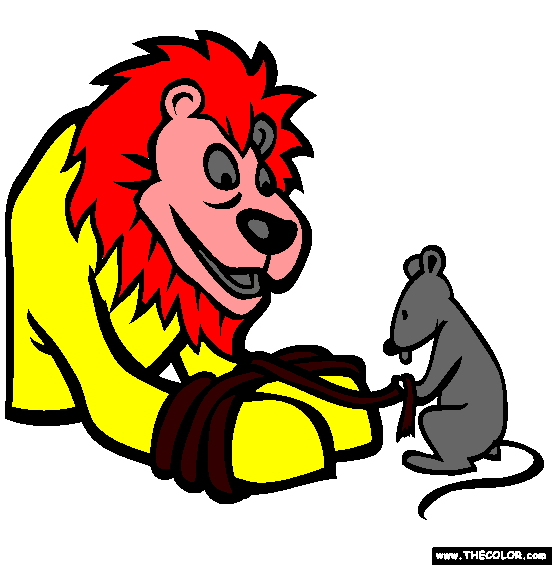 The Lion And The Mouse Coloring Page
