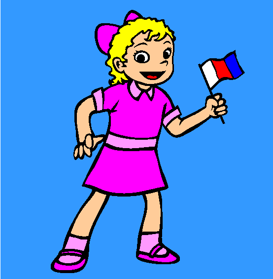 Bastille Day French Flag Waving Coloring Page