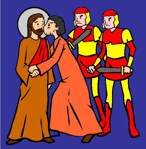Betrayal of Christ, Kiss of Judas Coloring Page