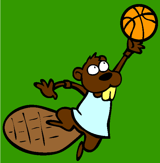 Beaver Shooting Hoops Coloring Page