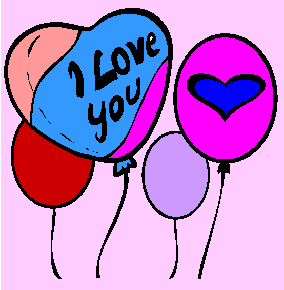 Valentines Day Love Balloons Coloring Page