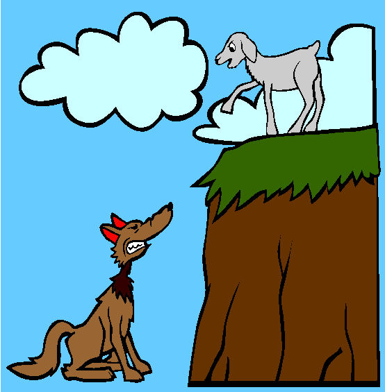 The Wolf And The Kid Coloring Page