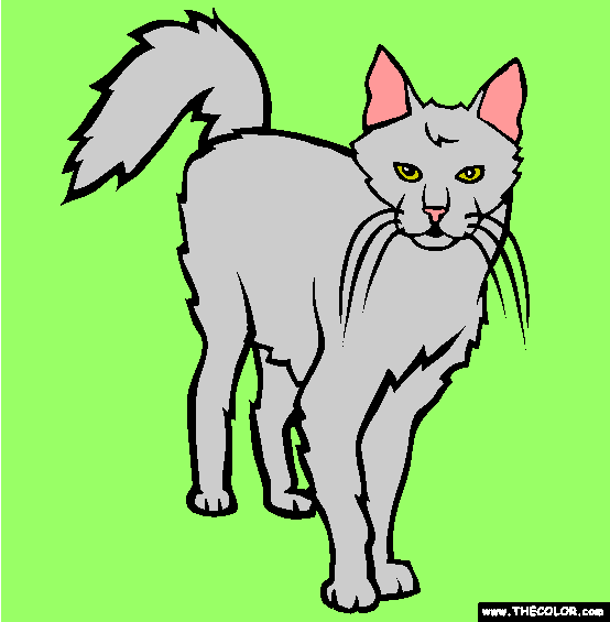 Turkish Angora Breed Cat Online Coloring Page