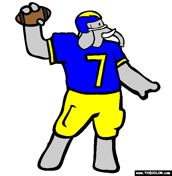 Elephant Quarterback Online Coloring Page