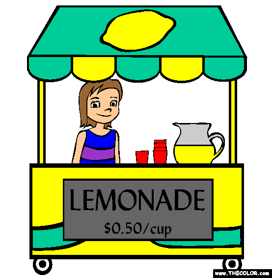 Lemonade Stand Coloring Page