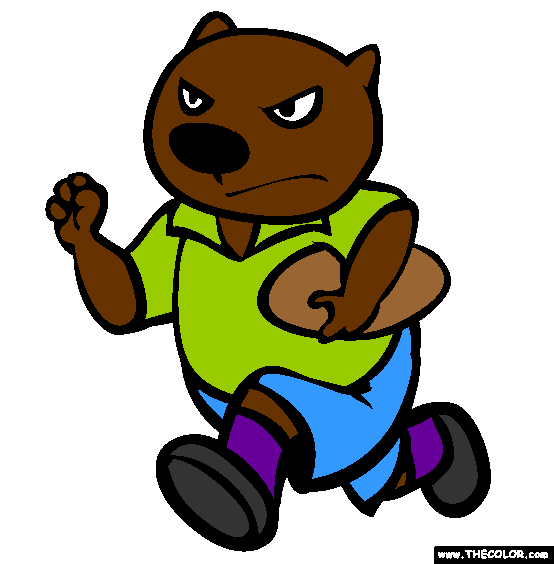 Wombat Rugby Coloring Page