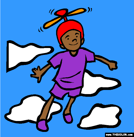 Flying Cap Coloring Page