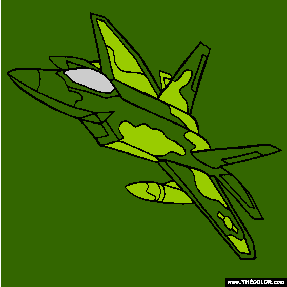 F-22 Raptor Stealthfighter Online Coloring Page