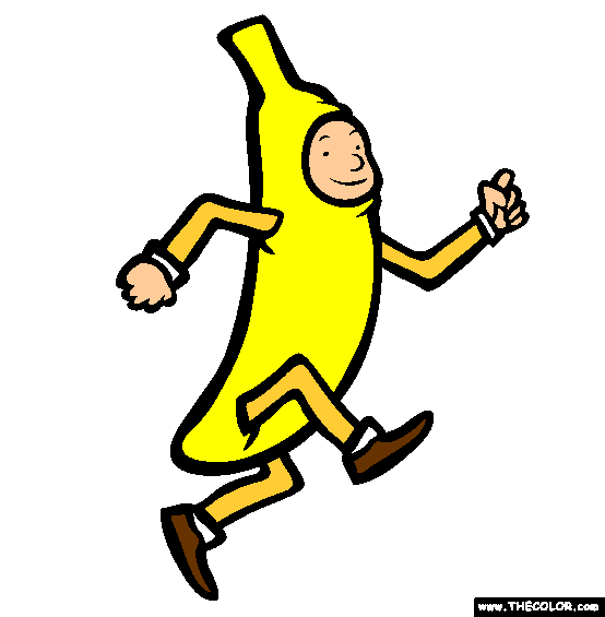 Halloween Banana Costume Online Coloring Page 