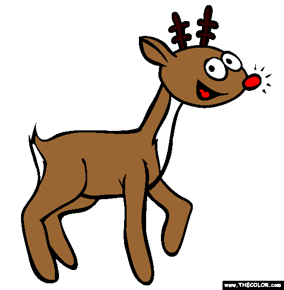 Rudolph the Red Nose Reindeer Christmas Coloring