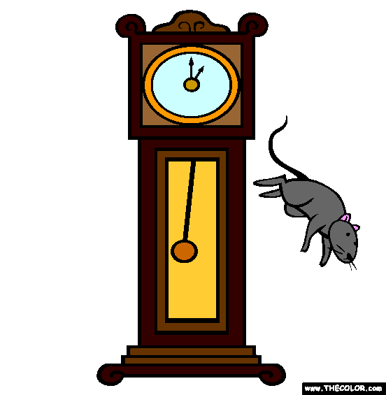 Hickory Dickory Dock Coloring Page