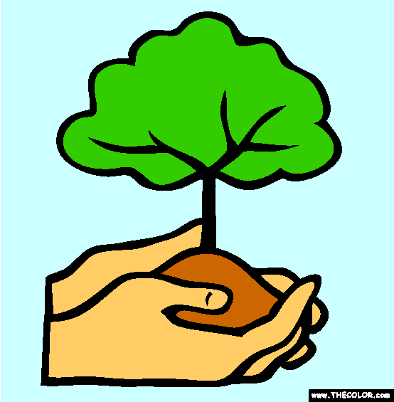 Planting A Small Tree Online Coloring Page