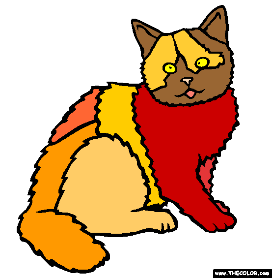 British Shorthair Cat Online Coloring Page