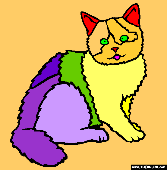 British Shorthair Cat Online Coloring Page