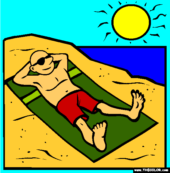 Sunbathing Coloring Page