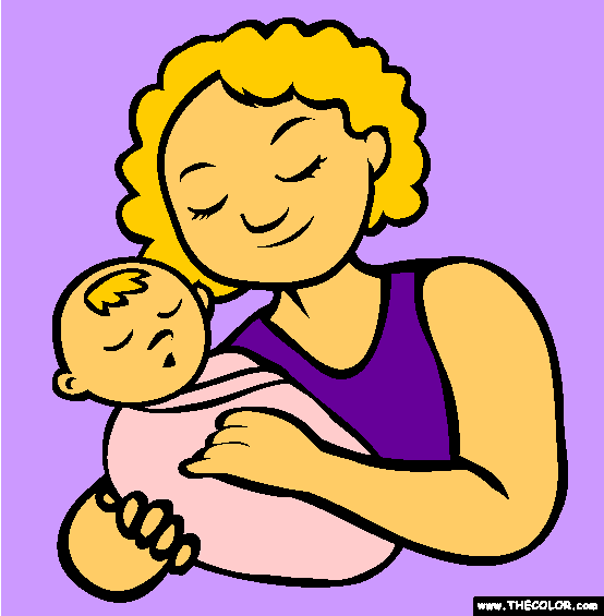 First Mothers Day Online Coloring Page