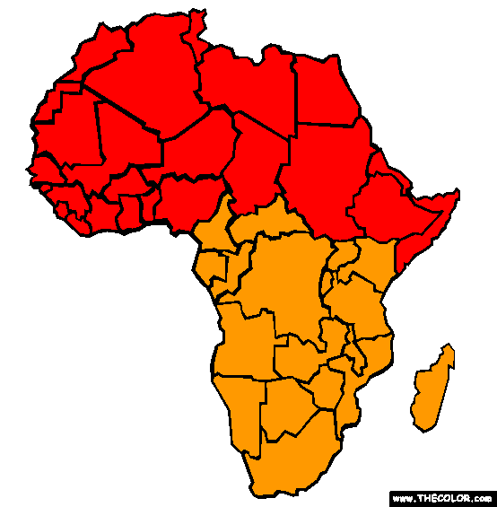 Africa African Continent Coloring Page