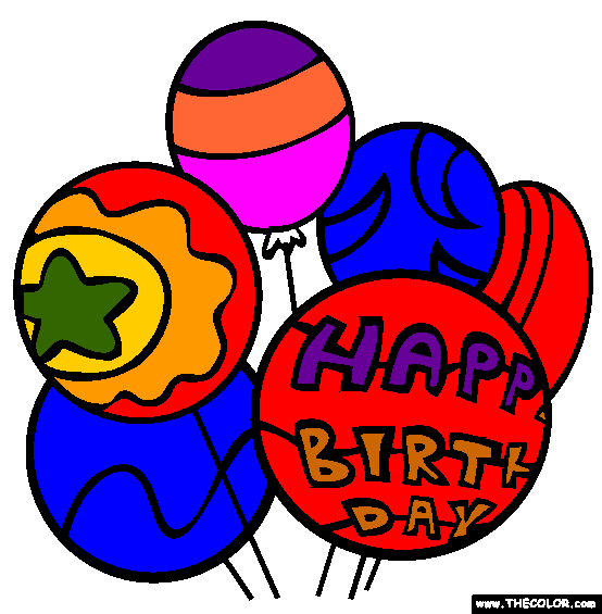 Birthday Balloons Coloring Page