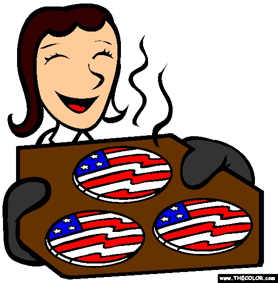 Patriotic Cookies Coloring Page