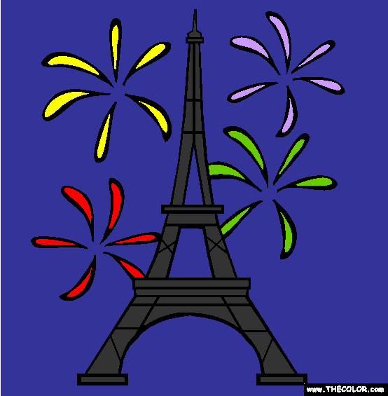 Eiffel Tower Coloring Page