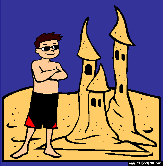 Sand Castle Coloring Page