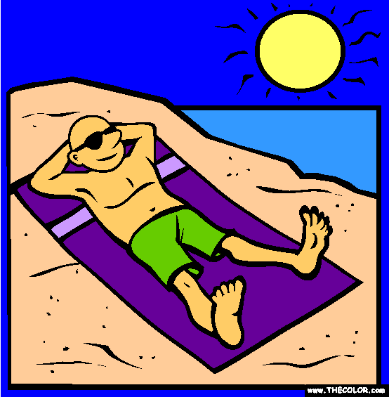 Sunbathing Coloring Page