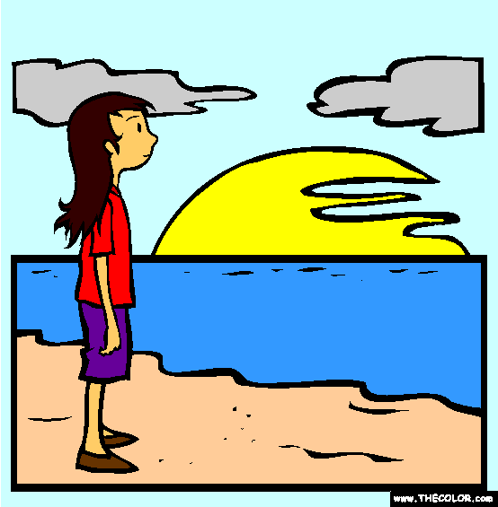 Sunset Coloring Page