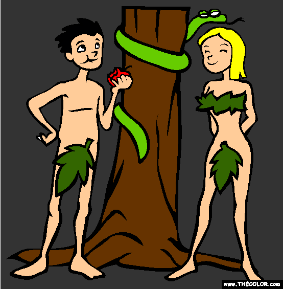 Adam and Eve Coloring Page