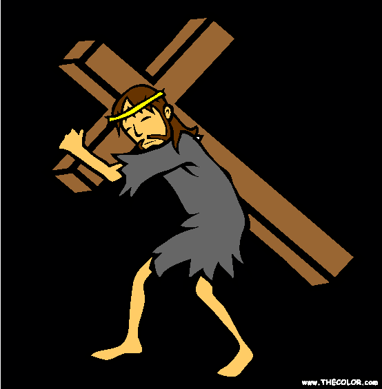 Bearing The Cross Coloring Page