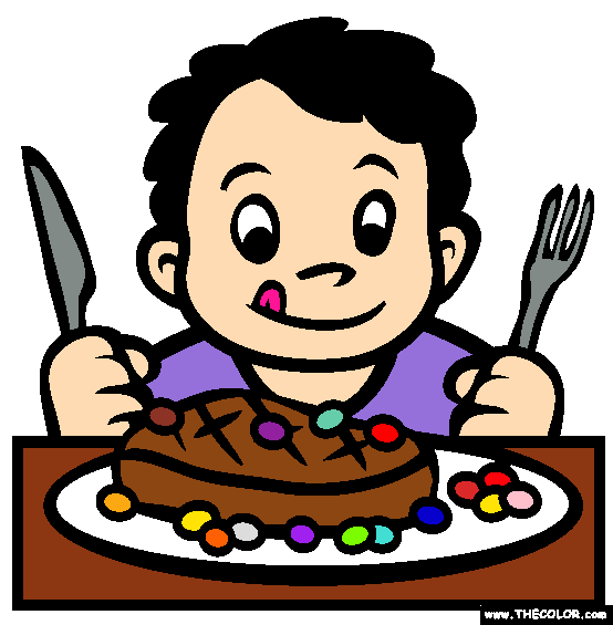 Steak And Skittles Coloring Page