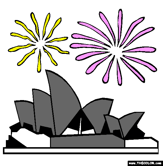 Sydney Opera House Coloring Page