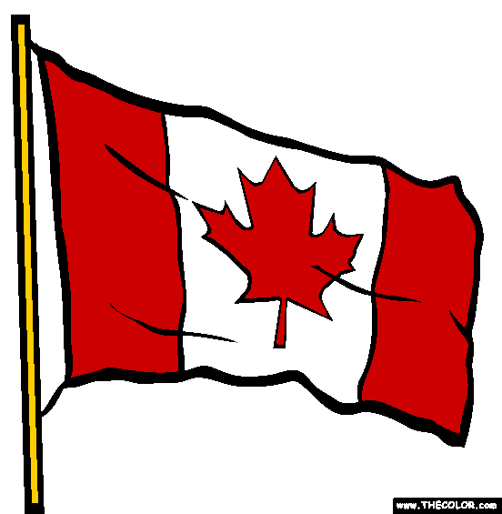 Canadian Flag Coloring Page