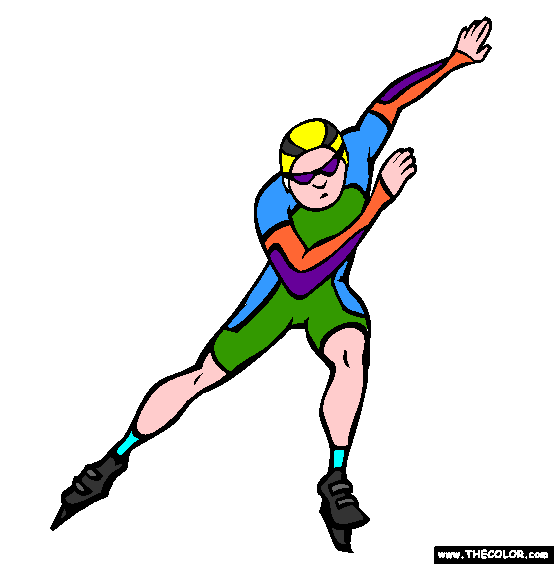 Speed Skating Coloring Page