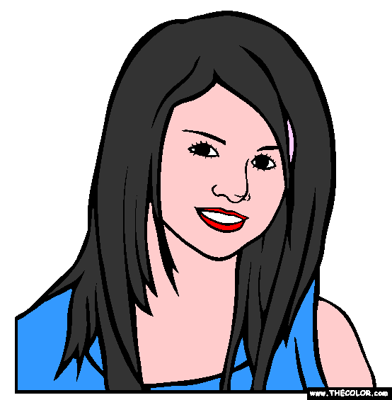 Selena Gomez Coloring Page