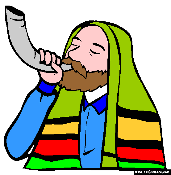 Shofar Coloring Page Rosh Hashannah and Yom Kippur